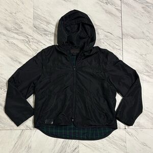Ralph Lauren, Ralph Black Hooded Jacket with Plaid Lining
